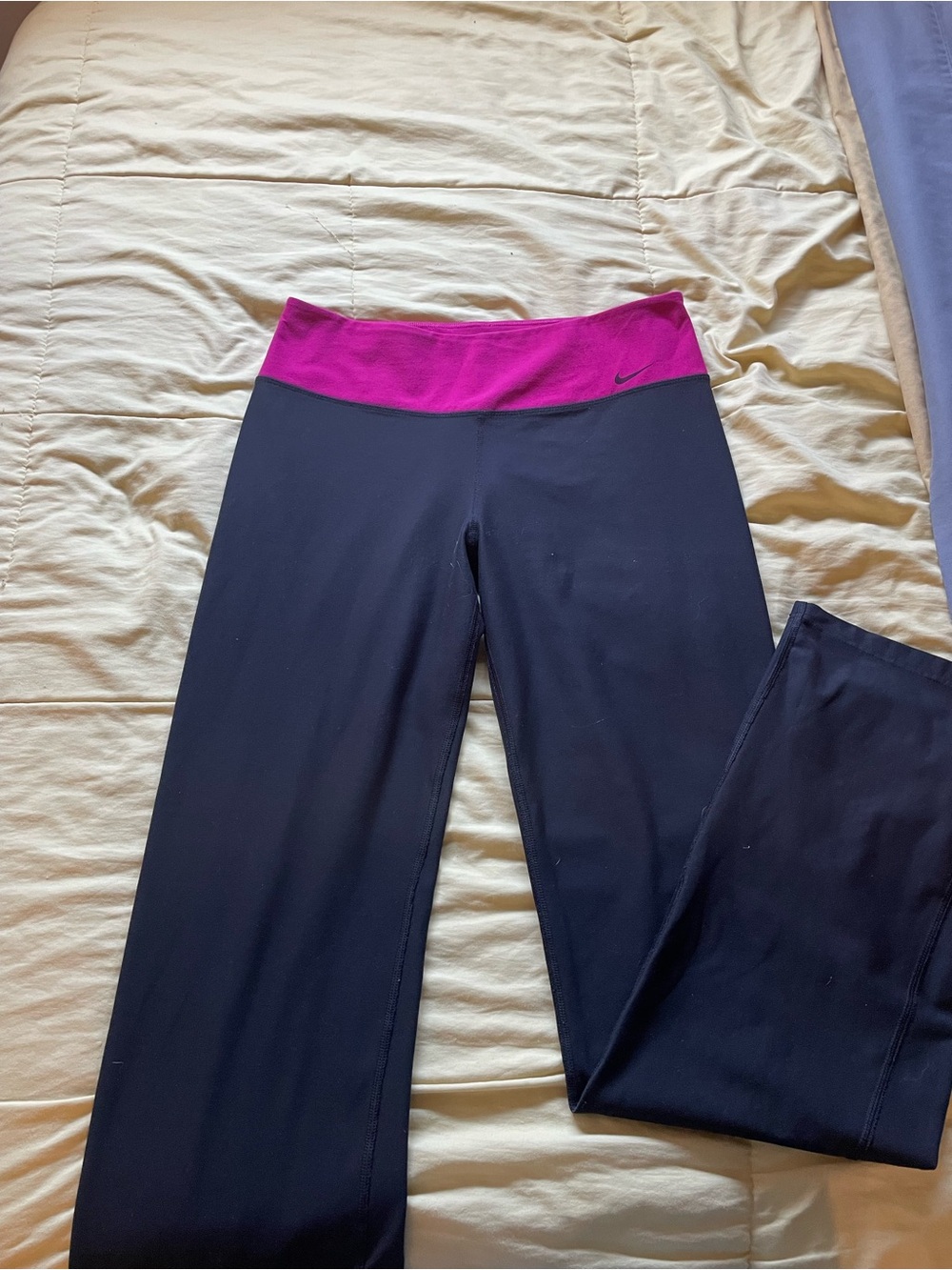 Nike Women's Foldover Flare Yoga Pants - Size Large Long